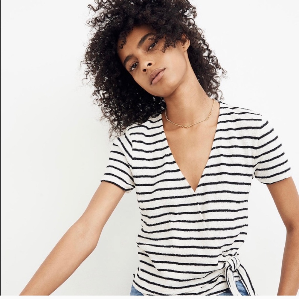 Texture & Thread Madewell Striped Wrap Top